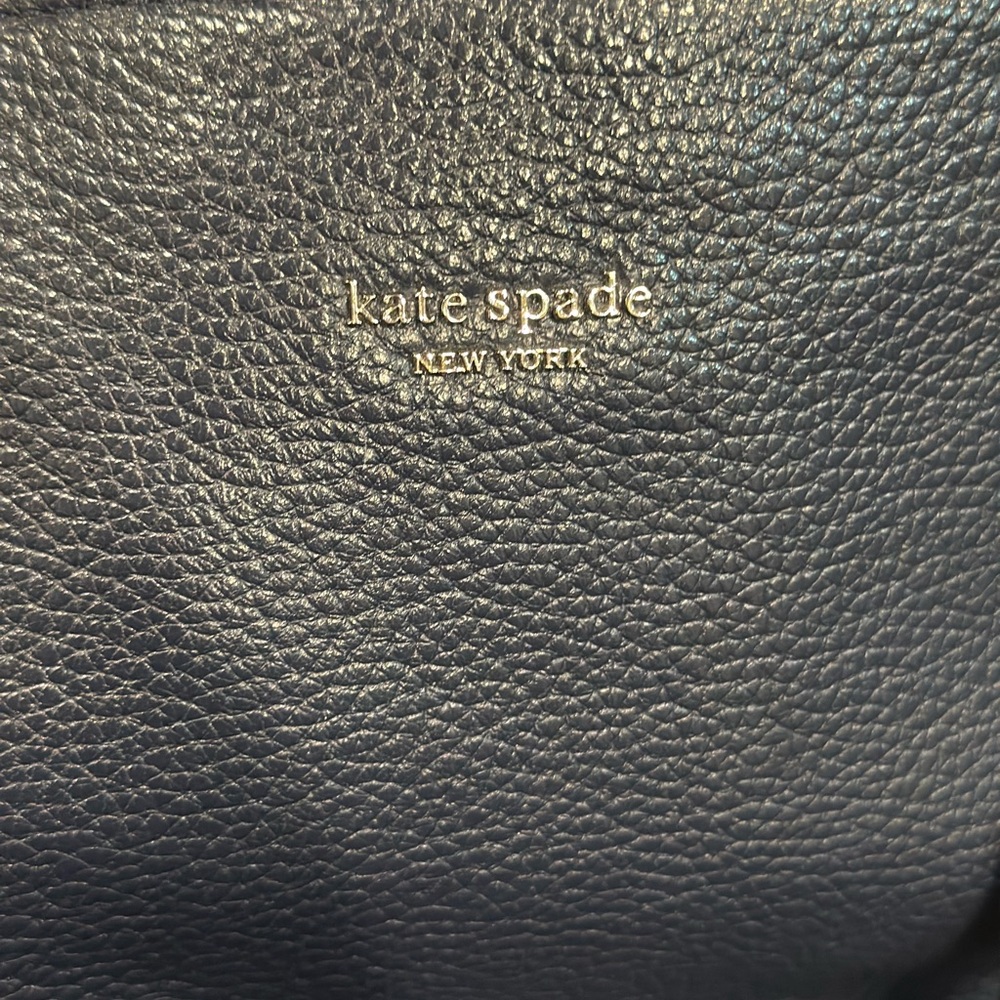 Kate Spade Carolyn Navy Blue Pebbled Leather Shoulder Bag Purse - Picture 2 of 15